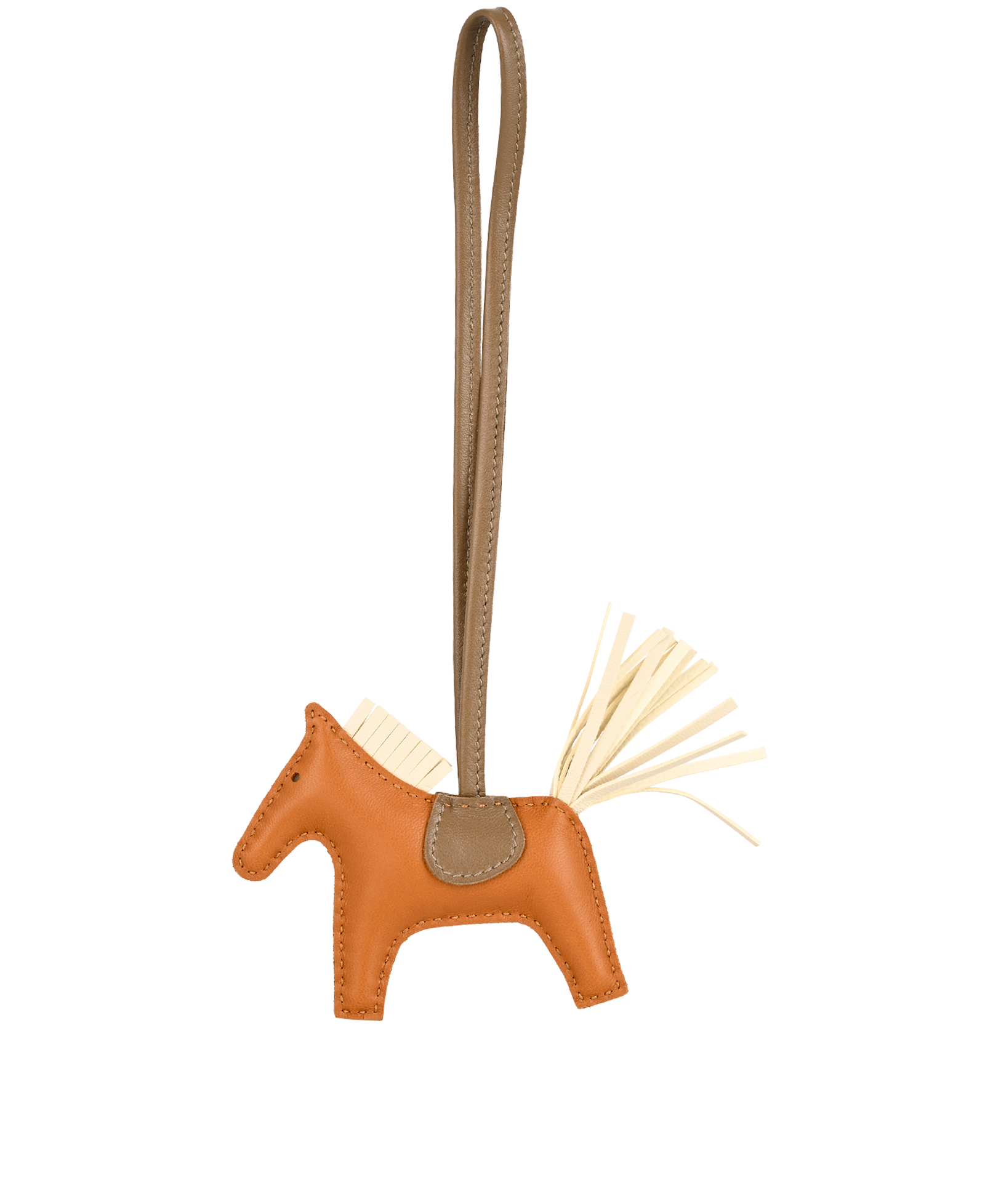 Hermes Rodeo PM Charm, &pound;410, Accessories, Tan, Leather, Back view